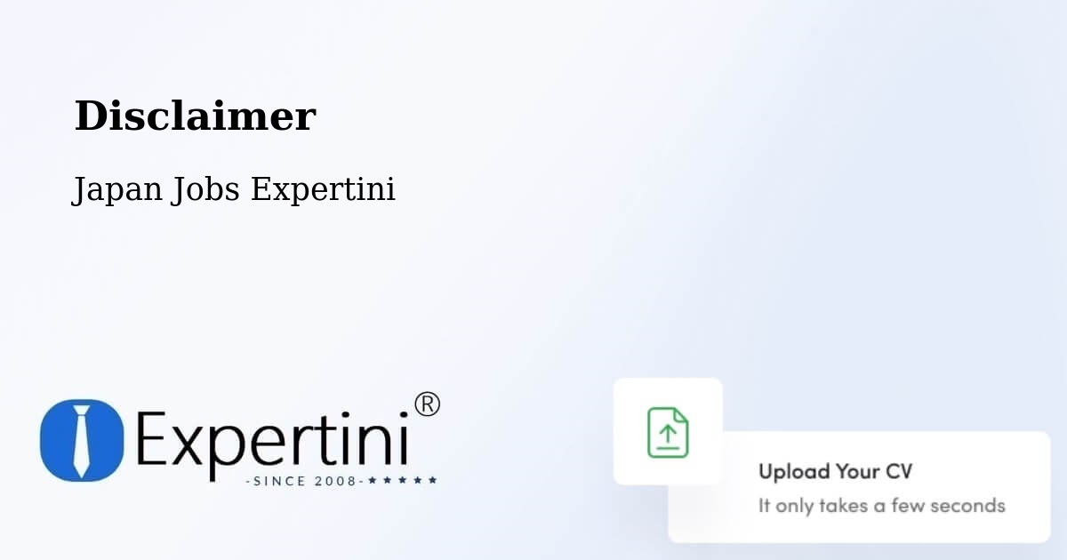 Disclaimer – Mihara Shi - Japan Jobs Expertini
